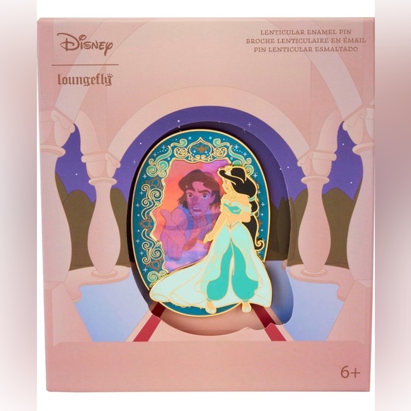 Loungefly Jewelry - NWT Loungefly Disney Aladdin Jasmine Lenticular 3 Inch Pin LIMITED EDITION RARE